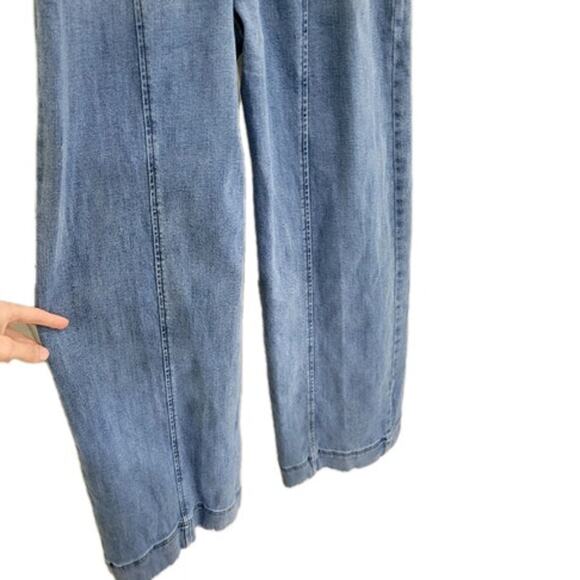 Anthropologie Pilcro Letterpress‎ Denim Jumpsuit Womens Size 2 Belted Sleeveless - Picture 8 of 10